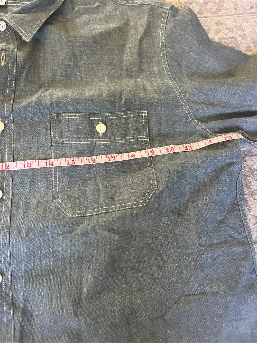 J. Crew Men's Denim-Blue Button-Down Workshirt